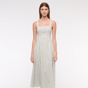 Abercrombie & Fitch Mila Stretch Midi Dress in Blue Floral